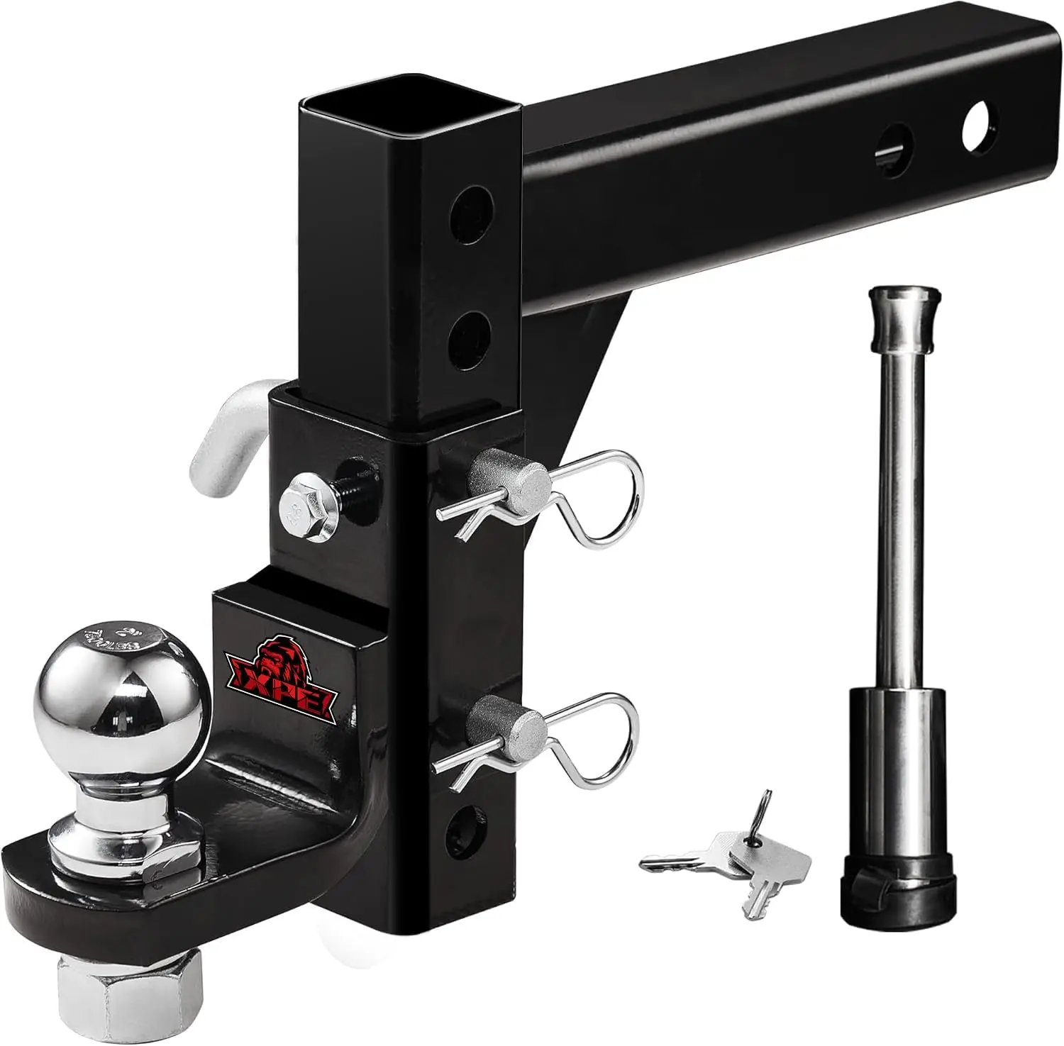 

Trailer Hitch Ball Mount Fits Receiver, Rise Drop Hitch, Tow Hitch for Heavy Duty Truck with Stainless Steel Pins and Lock