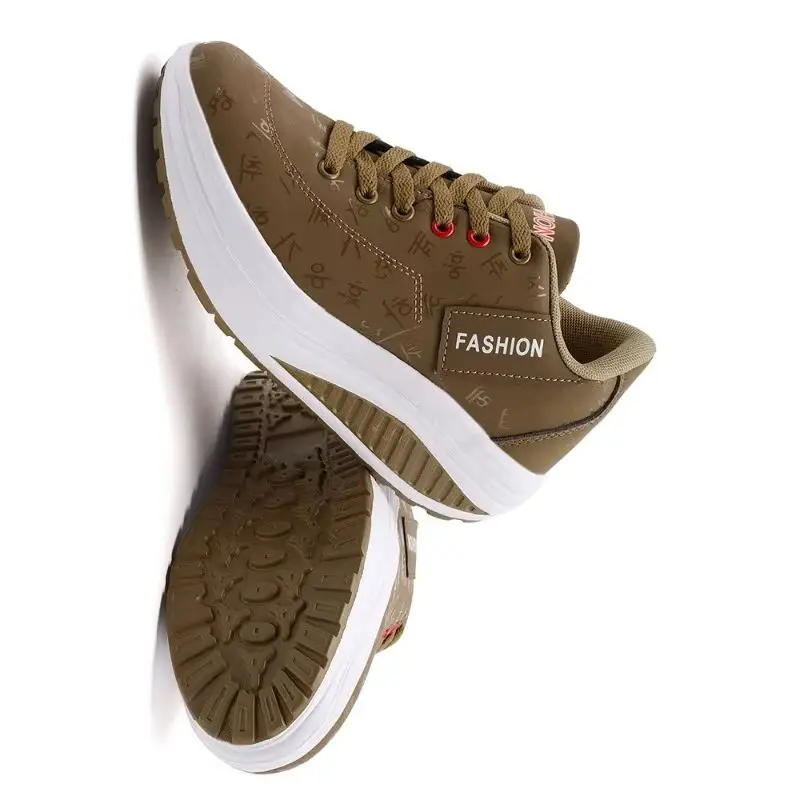 

Ladies Casual Sports Shoes Breathable Comfortable Wedge Heel Thick Sole Sneakers Lace-up shoes