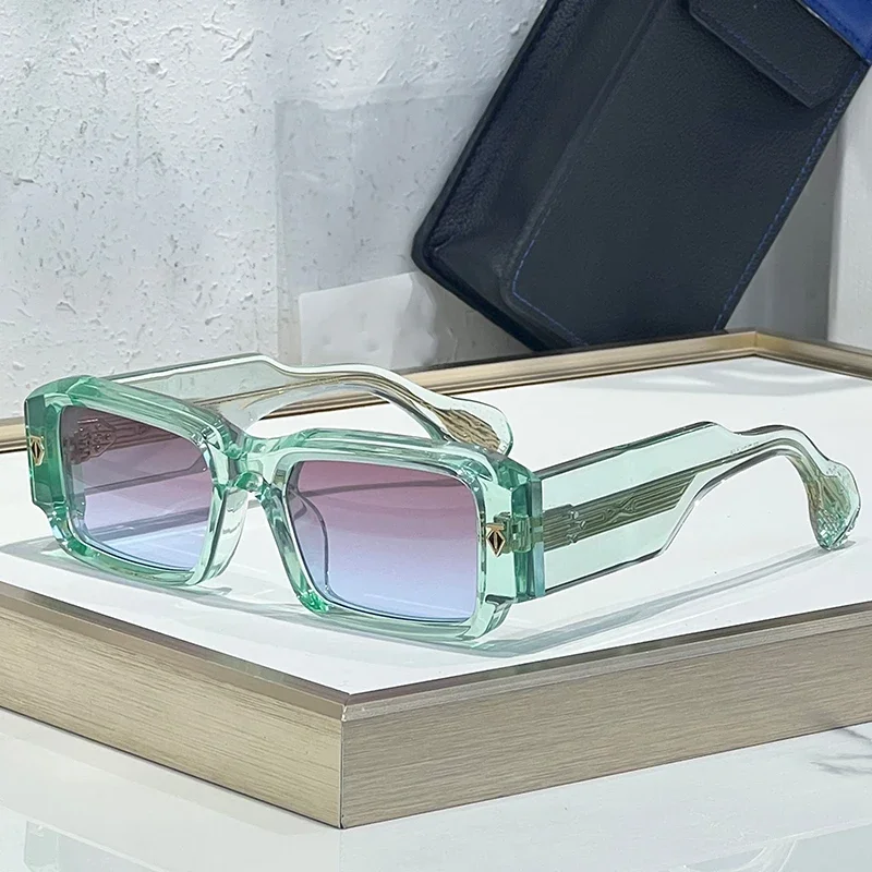 

Acetate Rectangle Thick Frame Sunglasses for Men and Women Luxury Brand Designer High Street UV400 Outdoor Gradient Eyeglasses
