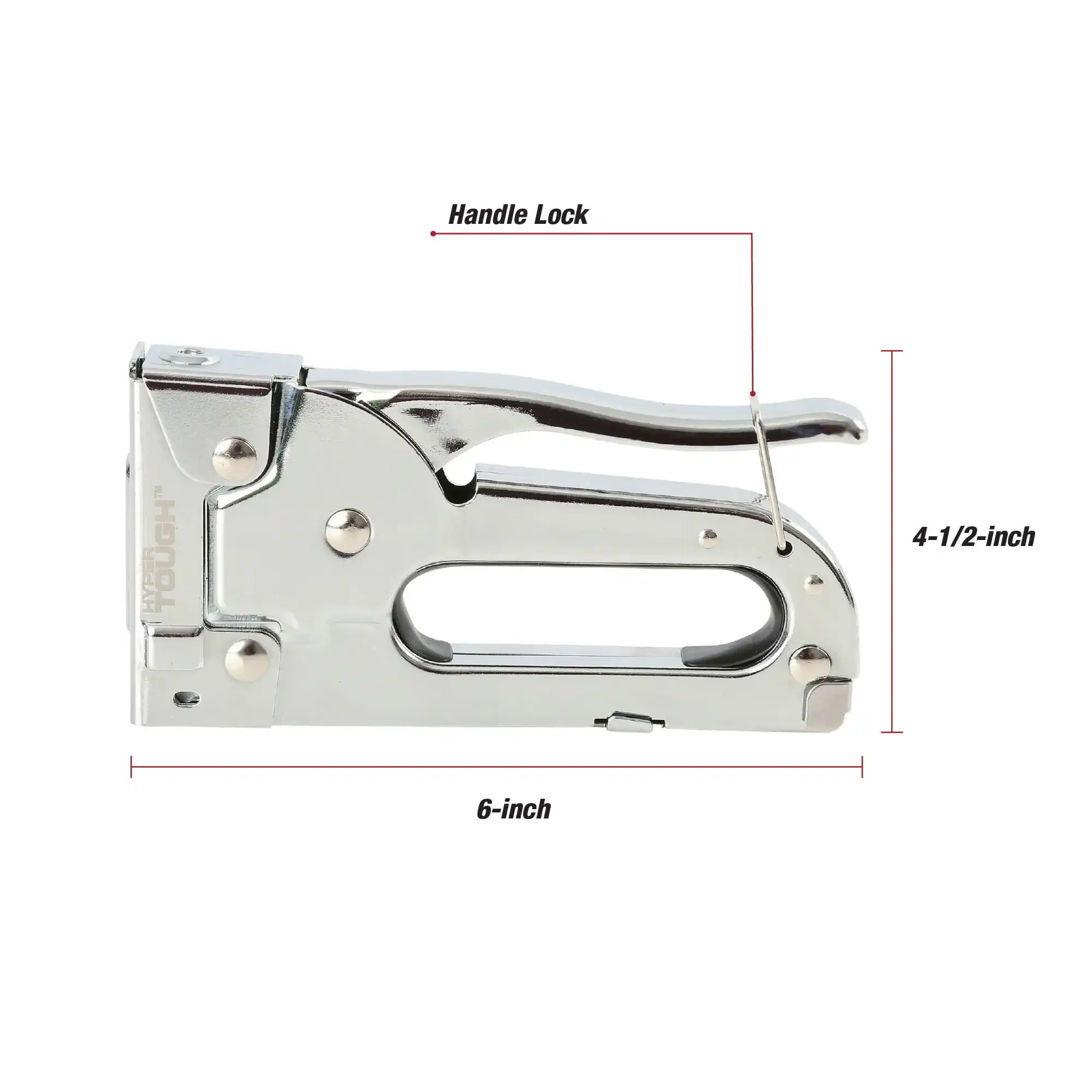 Grampeador leve, construção cromada, L X 6 polegadas, modelo 3432