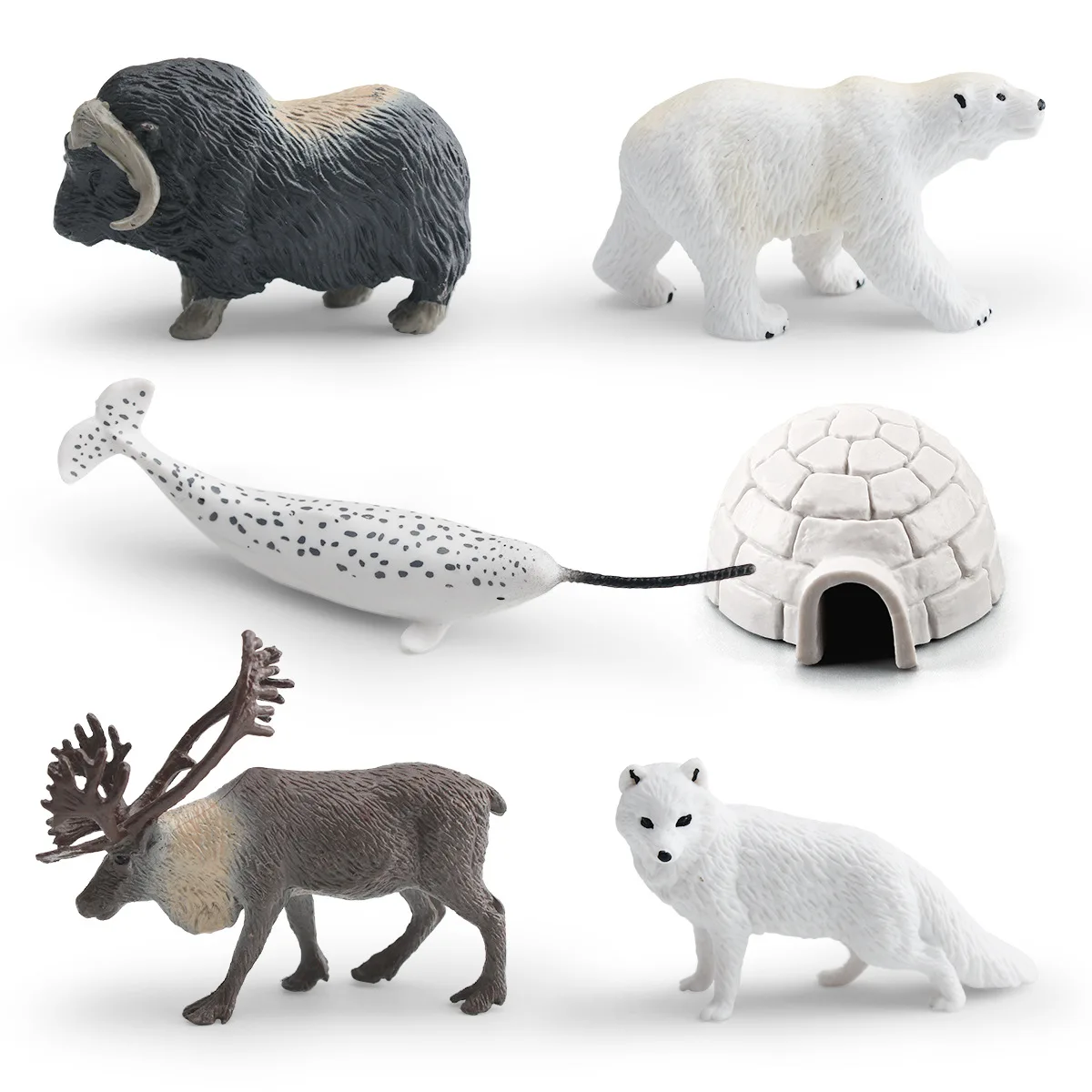 Cross-Border Simulation Wild Animal Models Polar Bear Deer Unicorn Whale Musk Ox Children Cognitive Scene Decoration Ornaments