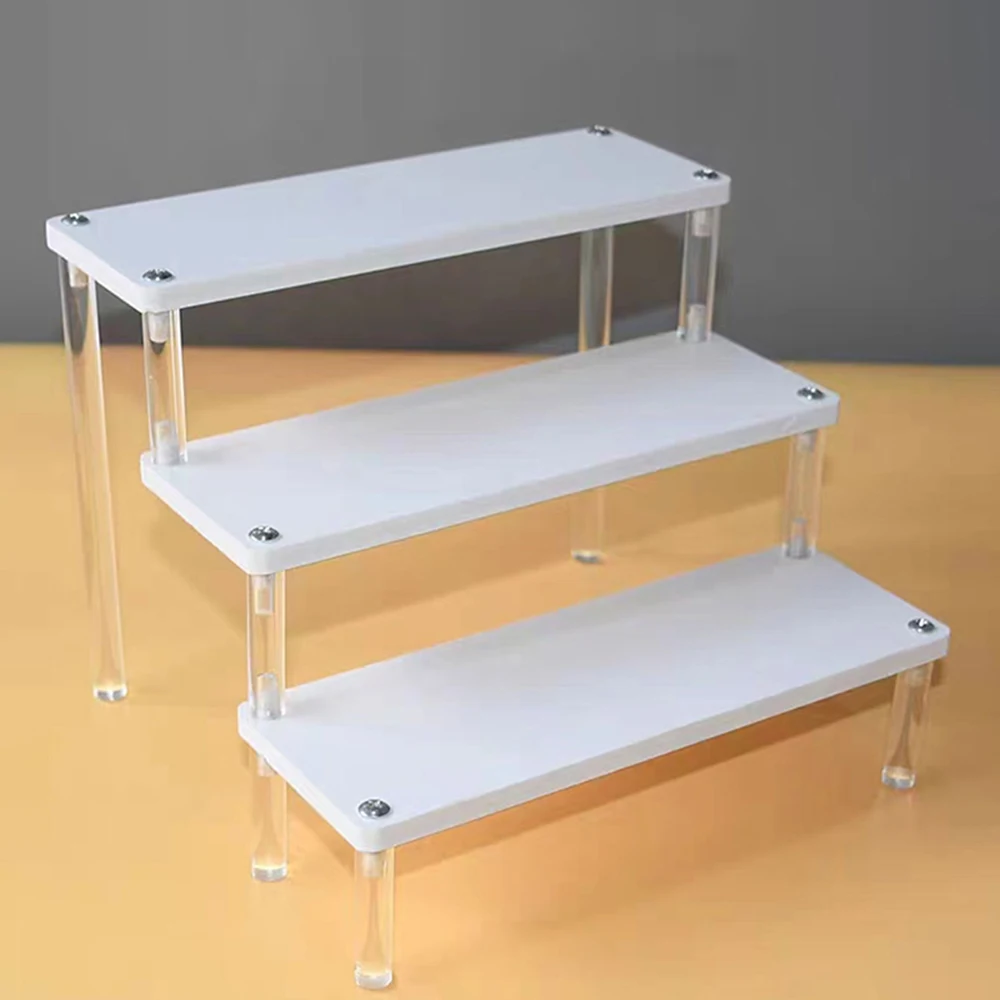

Jewelry Bracelet Display Stand Organizers White Storage Rack Ring Cosmetics Perfume Blind Box Jewelry Storage Shelf Organizers