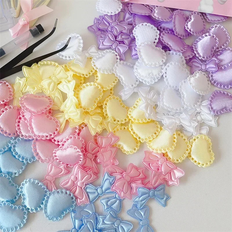 

10Pcs Kawaii Cute 3D Deco Patch Bow Heart Wing No Sticky Stickers for Girls Handmade DIY Photocard Holder Utility Knife Hairpins