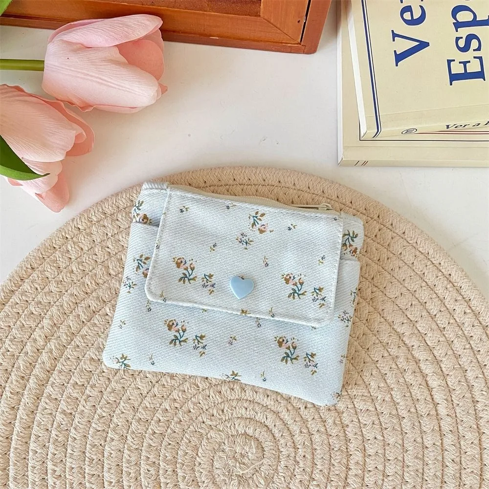 Mini portamonete multifunzionale in tela Borsa per imballaggio gioielli con fiocco Borsa piccola per rossetto Porta carte con stampa floreale