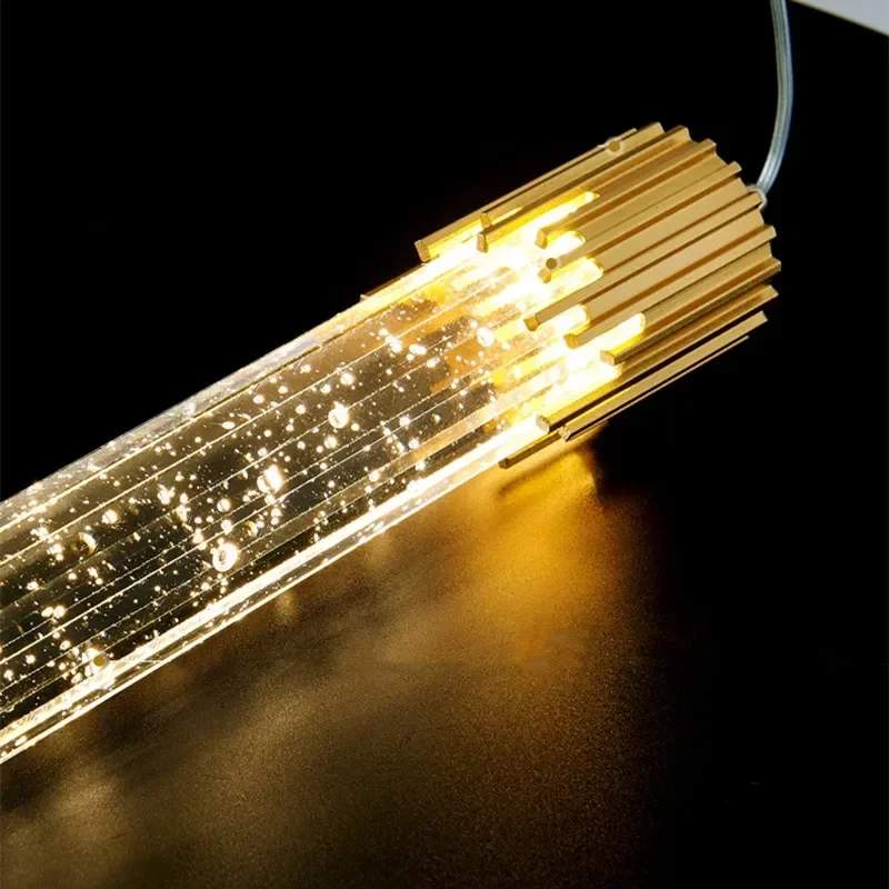 Lustre de teto de cristal longo moderno, villa de luxo, mesa de jantar, escada, lâmpadas para decoração de quarto, luzes led, eletrodomésticos