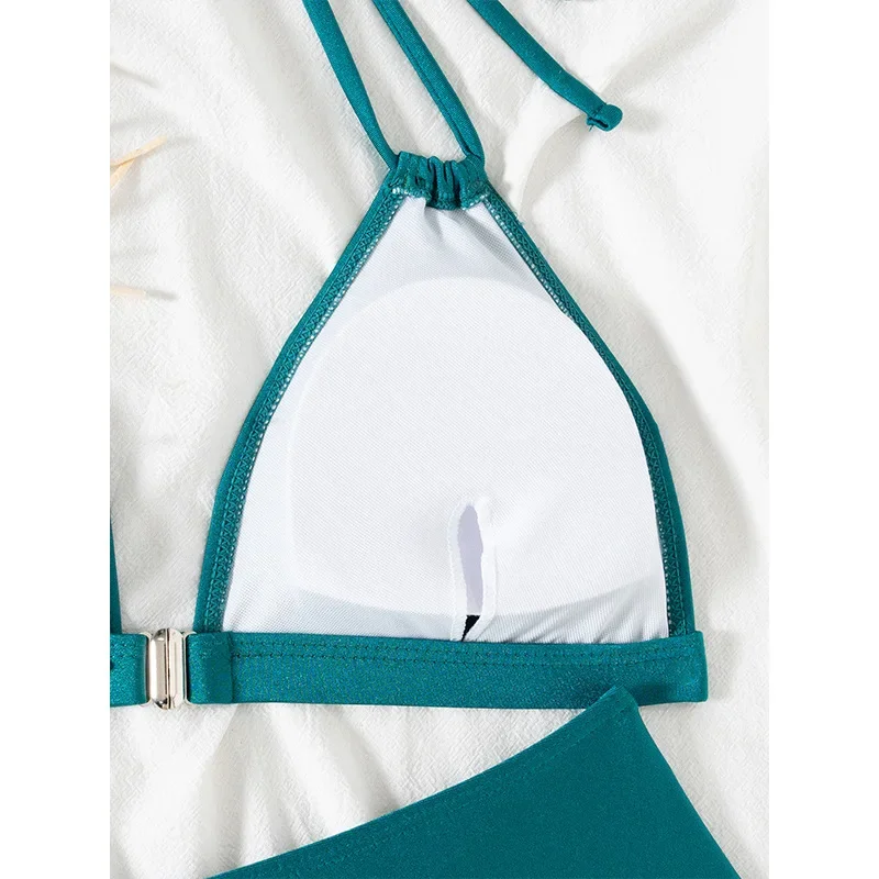 그린 하이웨이스트 비키니 2025 브라질리언 비키니 뱃살보정 수영복 여성 하이컷 수영복 여성 여름 비치웨어