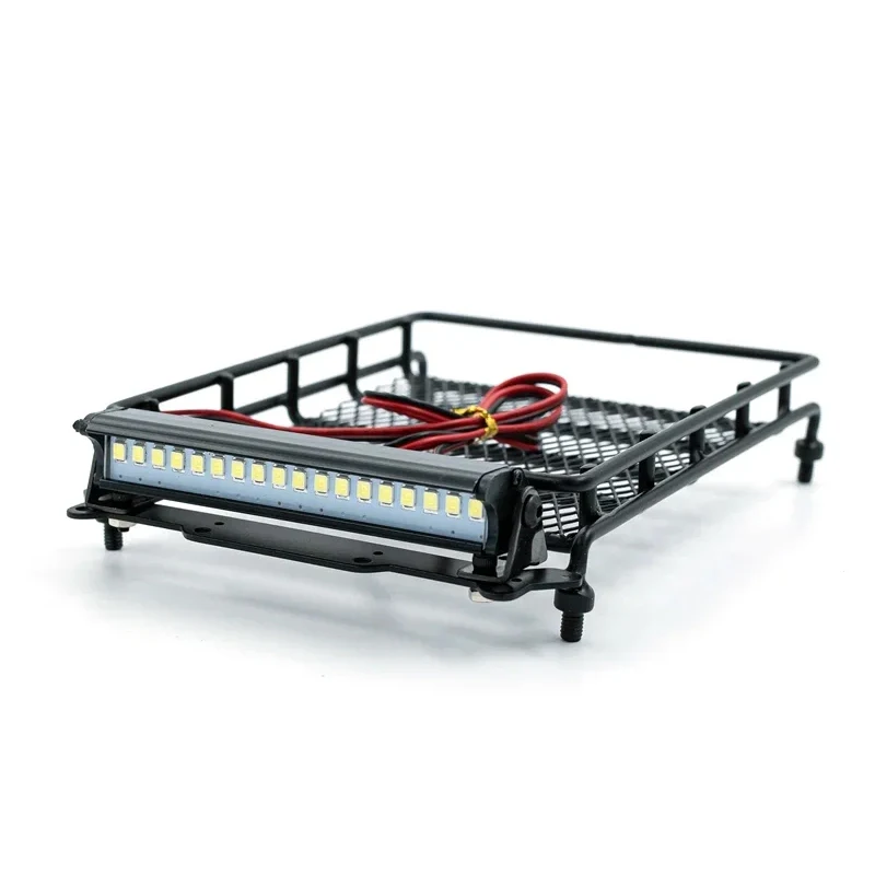 

Универсальный багажник на крышу со светодиодной подсветкой для 1/10 RC Crawler, аксессуар для ночного ползания для SCX10 CC01 D90, масштабное обновление автомобиля