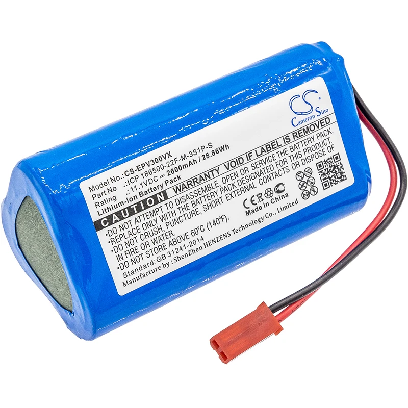 

Li-ion Vacuum Battery for Electropan, 11.1V, 2600mAh, Compatible Models: ilife V5, ilife V5s(Part No: ICP 186500-22F-M-3S1P-S)