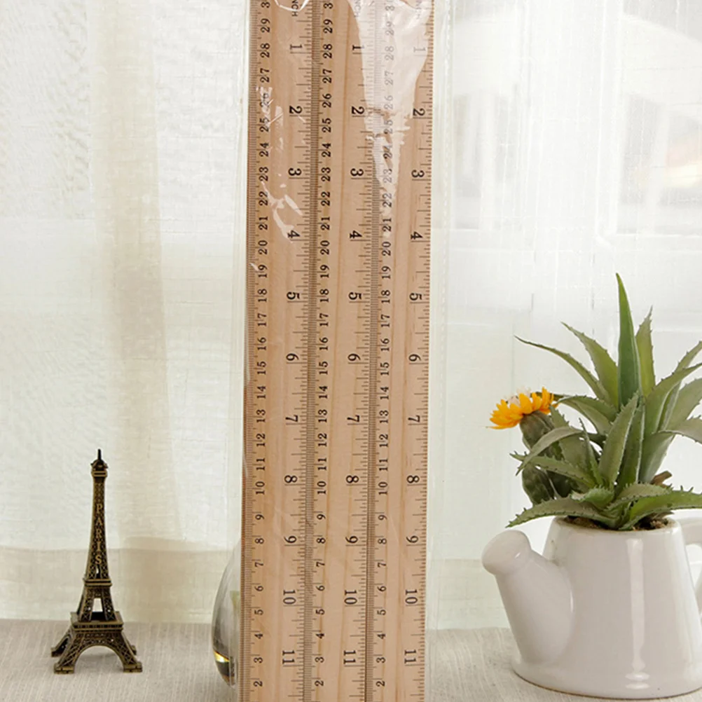 20 Pcs Wooden Ruler Rulers Metric for Office Straight Edges Drawing Small Measuring Learning Scale Measure Supplies