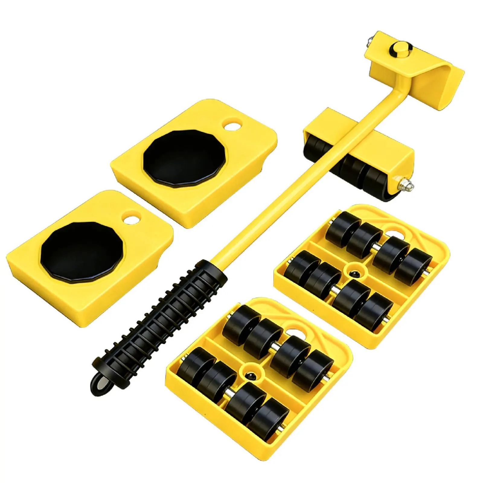 5 Pieces Furniture Lifter and Mover Tool Set 360° Rotatable Pads Furniture Lifter with Wheels Weighty Item Moving Hand Truck Kit