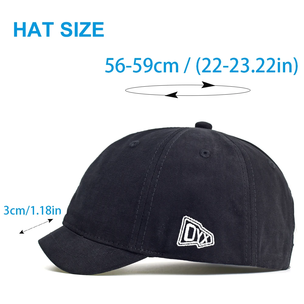 Fashion Short Brim Cotton Baseball Cap Men Women Soft Vintage Dad Hat Adjustable Trucker Style Low Profile Caps