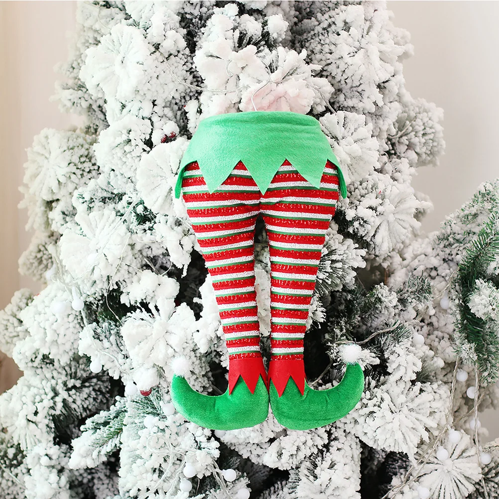 

1pc Christmas Elf Ornament Stuffed Legs Xmas Legs For Xmas Tree Decor Holiday Mantel Hanging Festival Home Decorations