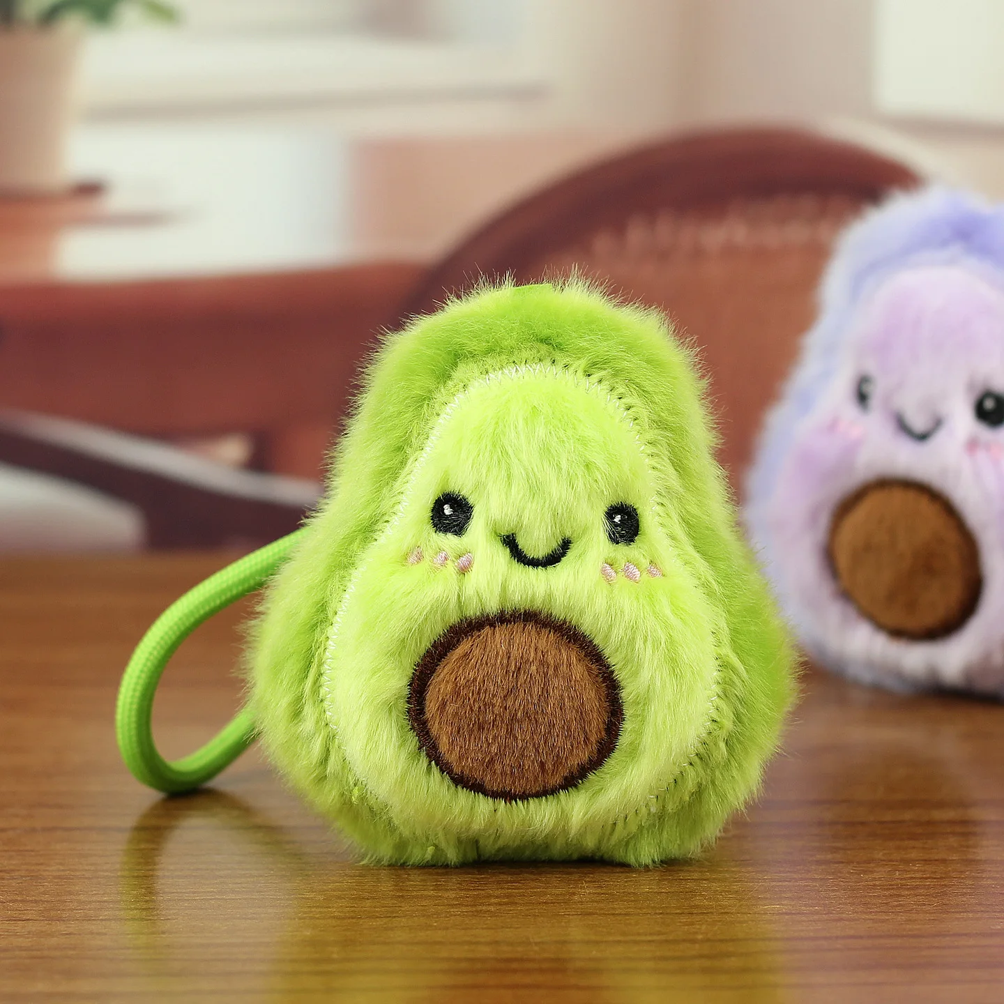 Fuzzy Fruit Charm Adorable Cute Avocado Keyring Plush Avocado Keychain Fuzzy Avocado Plush  For Backpacks Home Decor Gift For