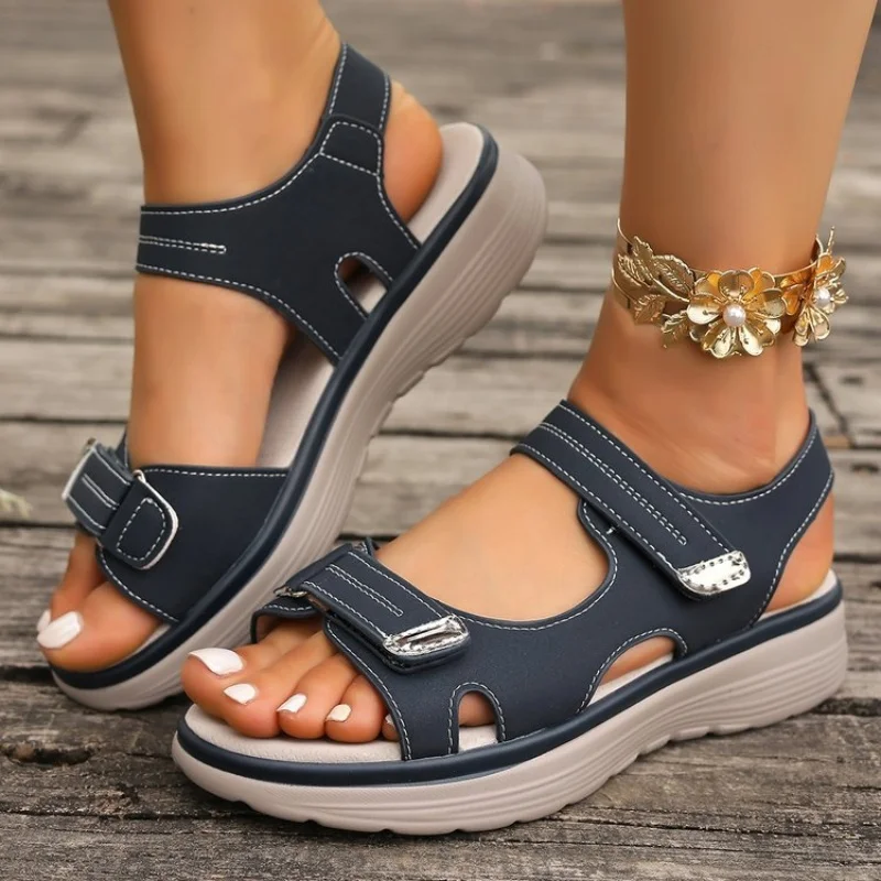 Sommer-Keilsandalen für Damen, 2025, neue Mode, rutschfeste Strandschuhe, Damen, leicht, lässig, Plattform, Übergröße, Sandalen für Damen