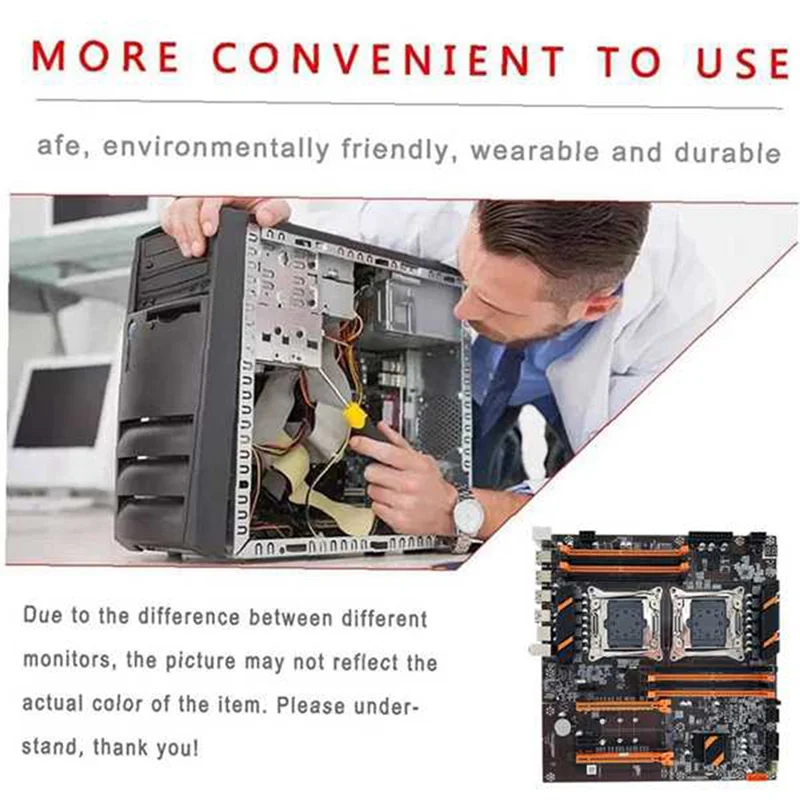 

(Top Sale) X99 Dual CPU Motherboard LGA2011 Support DDR4 ECC Memory Computer Motherboard+2XE5 2650 V3 CPU+Switch Cable