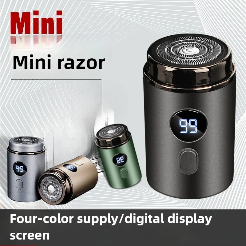 

Электрическая мини-бритва, перезаряжаемая, полностью моющаяся, портативная мужская бритва для путешествий, триммер для бороды, мужская бритва с LED-дисплеем