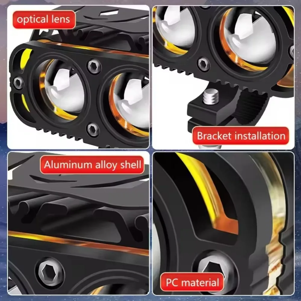 TCYATO Motorrad-Blitz-LED-Scheinwerfer für Moto, universeller Scheinwerfer, Nebelscheinwerfer, Lampe vorne, zusätzliche Scheinwerfer