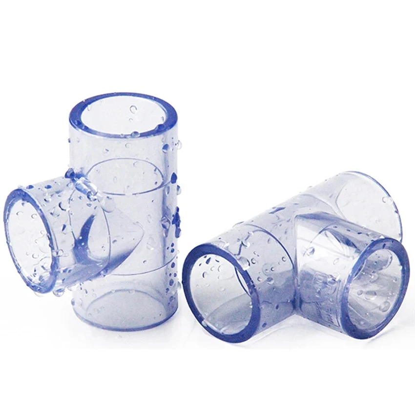 1Pcs I.D 20 ~ 110mm Transparent UPVC T-stück Garten Bewässerung Aquarium Tank Wasser Rohr Anschlüsse Gleich PVC Rohr verbindungen