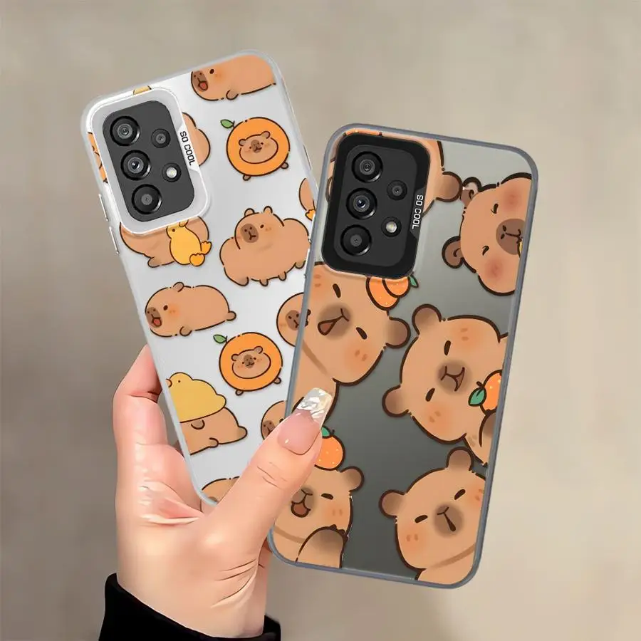 

Чехол для телефона Samsung Galaxy A51 A52 A10 A20 A72 A71 A54 A50 A03 A06 A07 A56 A04 A05 с мультяшной капибарой