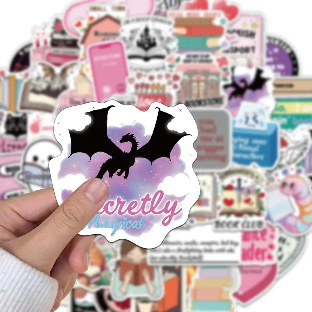 

50pcs Kindle Dark Romance Book Club Bookish Stickers Spice Dragon Girl Reader Decals DIY Car Ipad Phone Laptop Diary Sticker