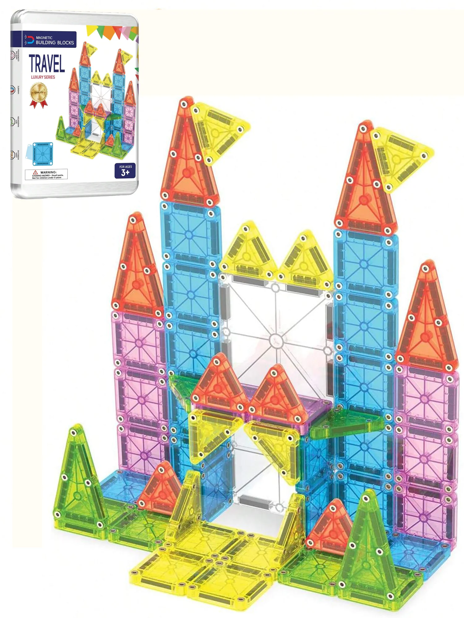 مجموعة ألعاب مكعبات بناء مغناطيسية مكونة من 26/55 قطعة، مناسبة لأعياد ميلاد الأولاد والبنات وعيد الميلاد والهالوين وهدايا السنة الجديدة