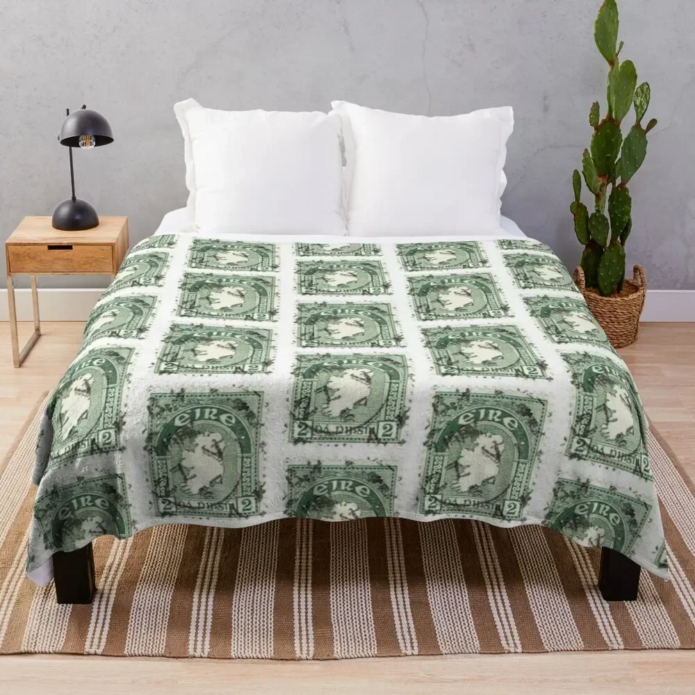 

Vintage Ireland Postage Map Throw Blanket Warm Comfortable Blanket for Office Napping