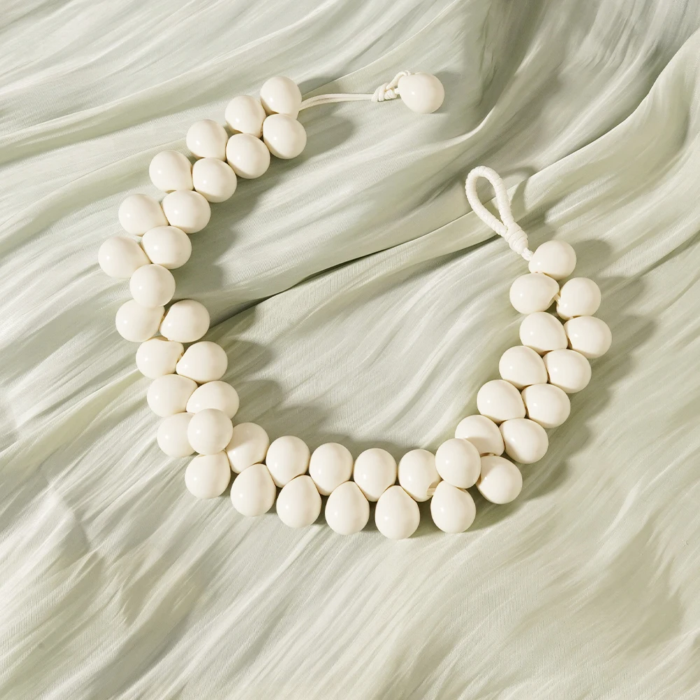 

Oversized White Large Water Droplet Necklace for Women Vintage Chunky Clavicle Chain Jewelry Punk Streetwear Bijou Accessory