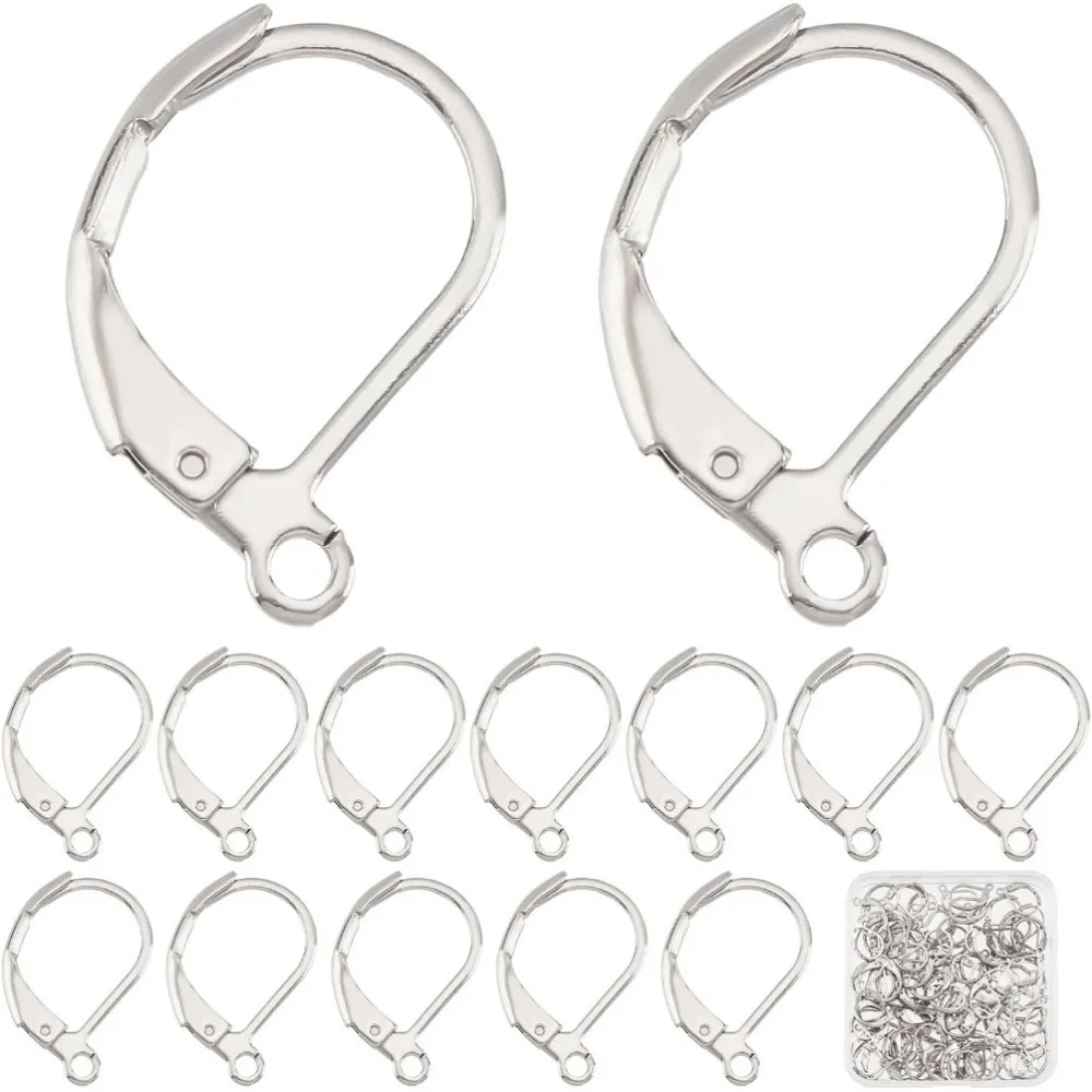 

100 шт. крючки для сережек с рычагом из нержавеющей стали 304, серьги-крючки оптом с петлей, крючки для ушей, наборы рычагов