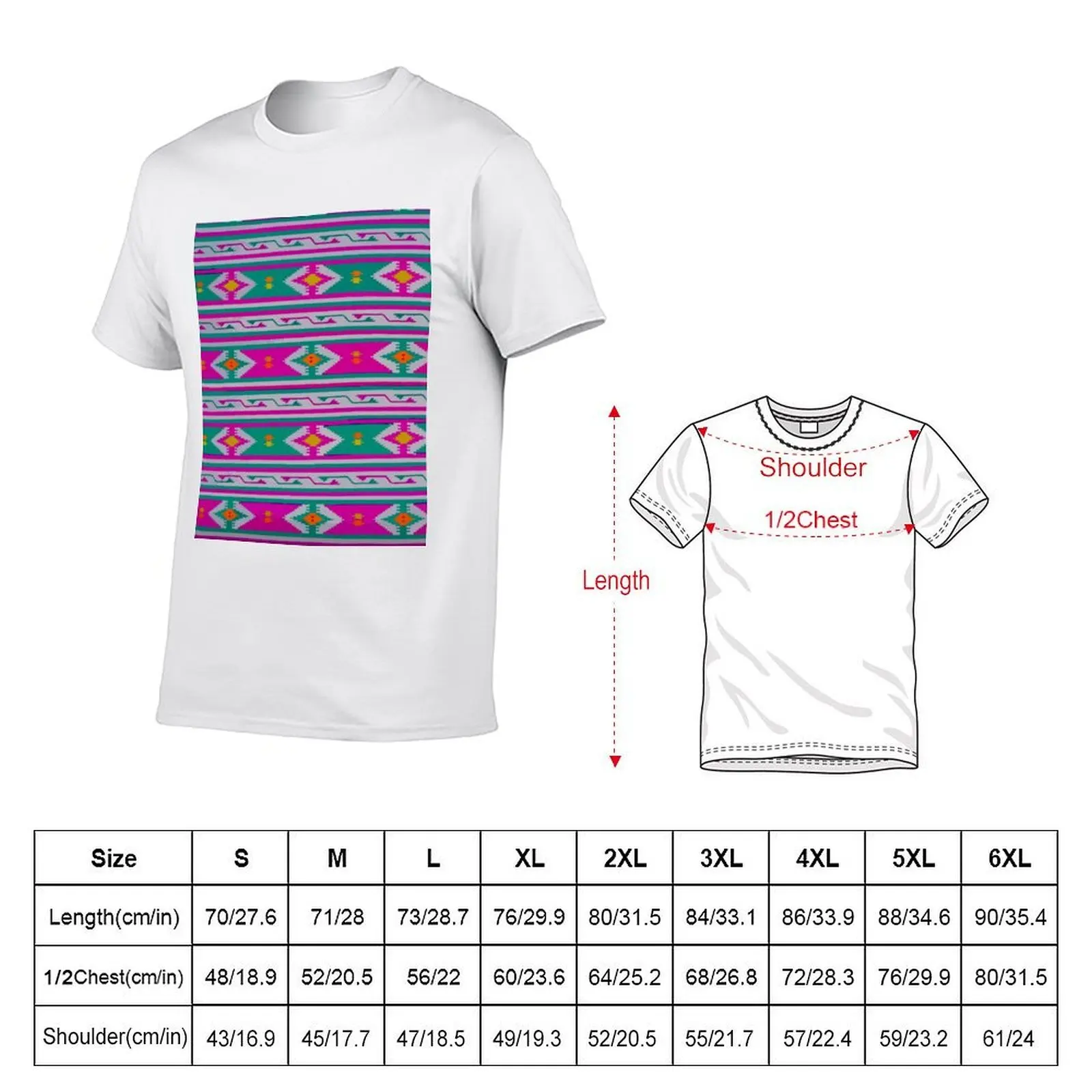 Green lavender chevron boho chic serape bold decor T-Shirt vintage graphic tee plus sizes black t-shirts for men