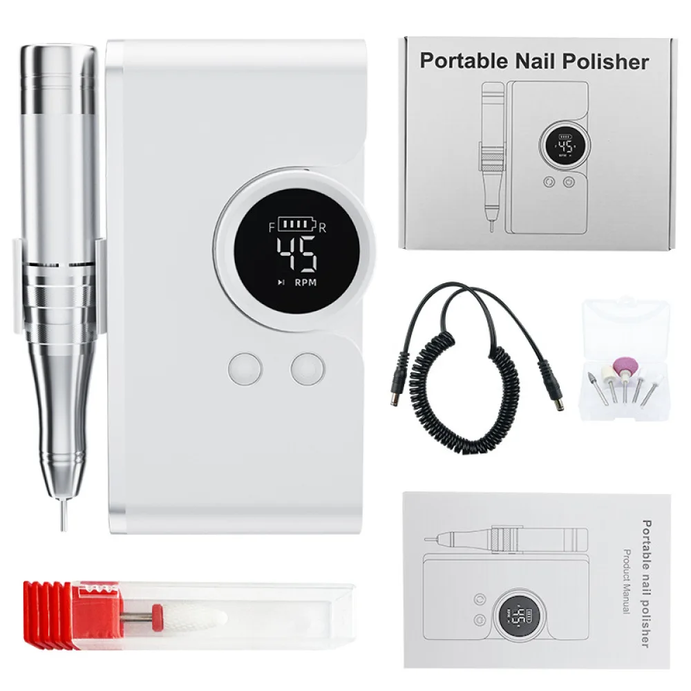 Electric Nail Drill Machine Manicure Tool Professional Portable With Base Display For Nail Polishing Shaping Art Kit