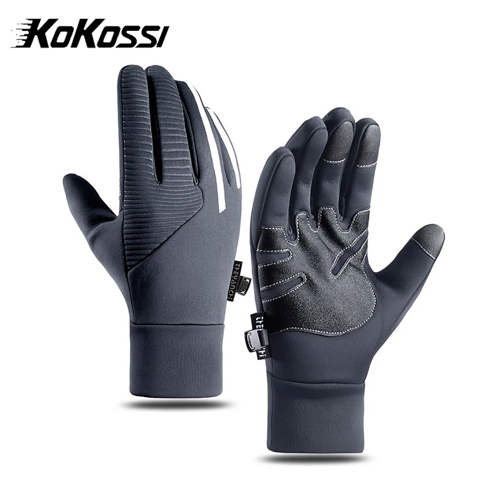 AliExpress NONE KoKossi Winter Thermal Gloves Cycling Non-Slip Touch Screen Bicycle Gloves Polar Fleece Outdoor Hiking Ski Gloves Men Women