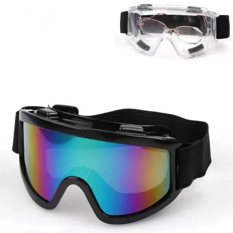1/2/3 Uds. Gafas para motocicleta, gafas para bicicleta de playa todoterreno, gafas de esquí resistentes a los arañazos con marco de TPU y lentes de seguridad de colores para PC