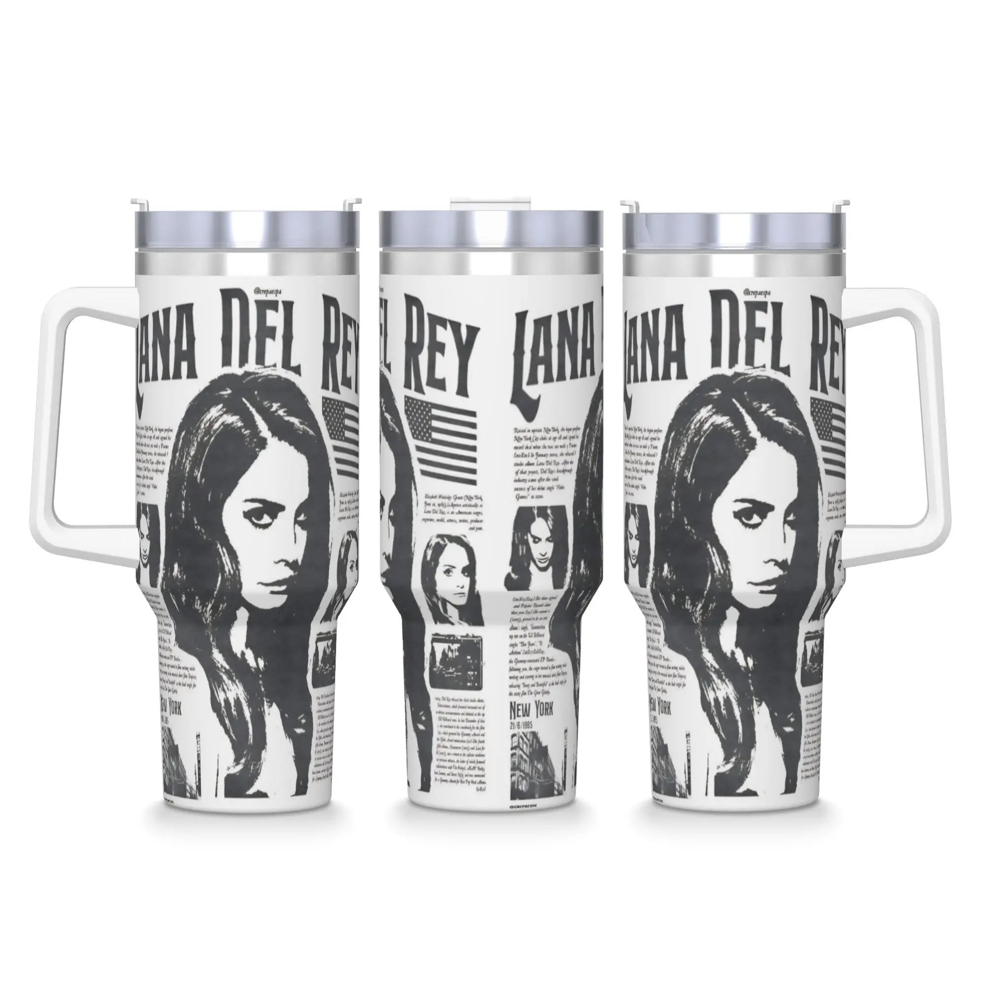 

Певица Лана Дель Рей Стакан из нержавеющей стали Дорожная термокружка с соломинкой и крышкой 40 унций Автомобильные кружки Холодный напиток Бутылка для воды