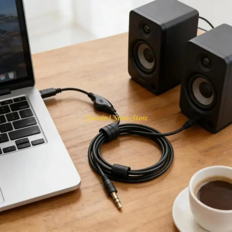 A3PC Flexible 3.5mm Sound Adapters Cable Car Broadcast Cable Plastic Texture Suitable for Car Stereos and Smartphones Player