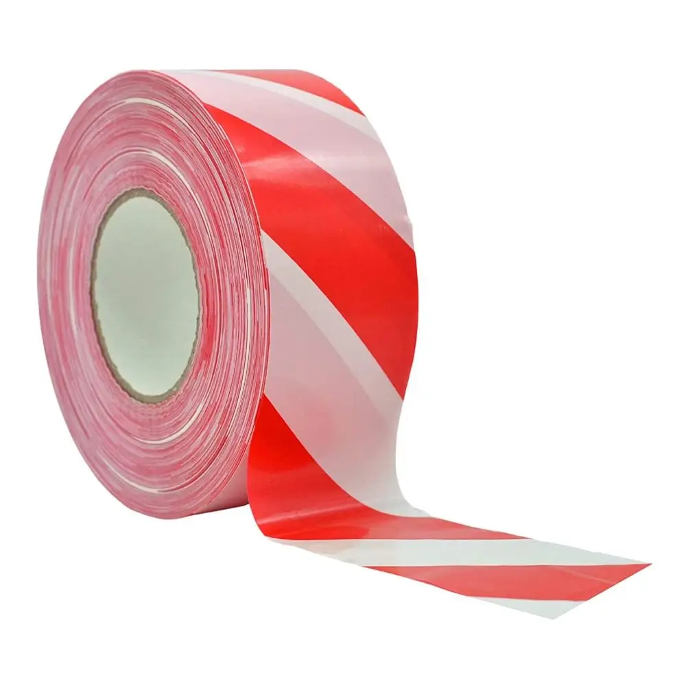 Visibility Red Flagging Tape Construction Barrier Tape Safety Warning Tape Non-Adhesive Caution Tape Red White Barricade Tape