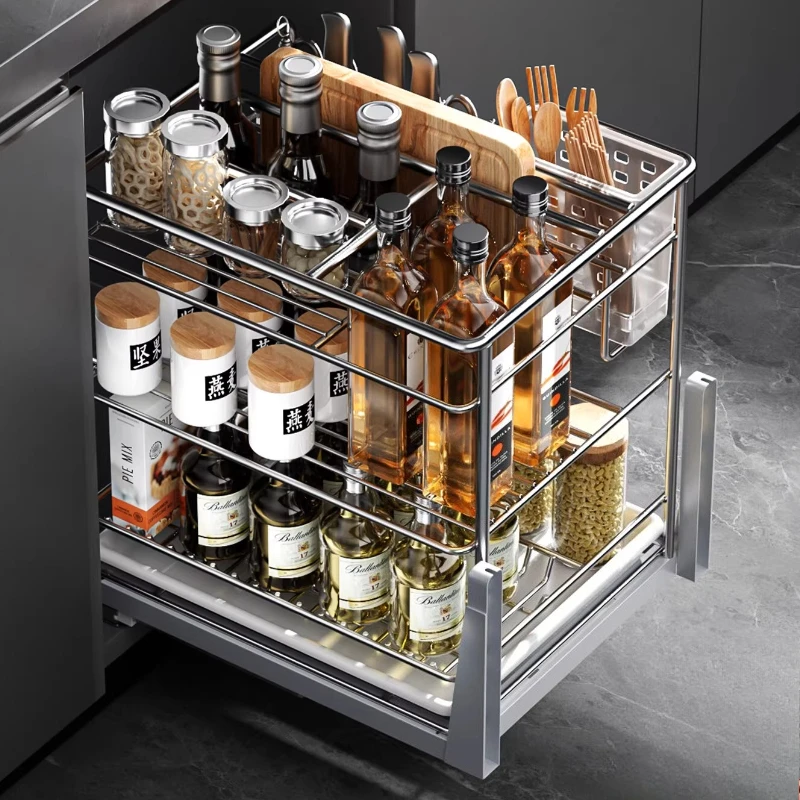 

Kitchen Cabinet Drawer Type 304 Stainless Steel Storage Seasoning Blue