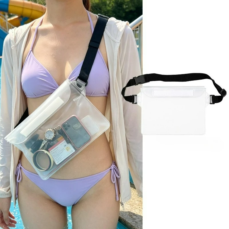 1/4pcs Waterproof Phone Pouch with Adjustable Waist Strap Dry Bag Keep Phone Valuables Safe for Beach Swimming Kayaking Fishing