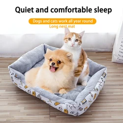 Pet Bed House Dog Sofa Sleeping Beds Mat Cat Cushion Warm Cozy Soft Plush Nest Dog Baskets Waterproof Kennel Pets Supplies