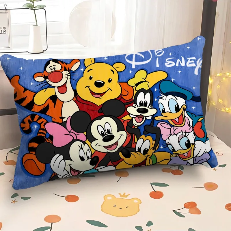 Disney Mickey Minnie Pooh Bear Pillowcase 50x30CM 60x40CM Cartoon Sofa Cushion Cover Kids Bedroom Living Room Decoration Gifts