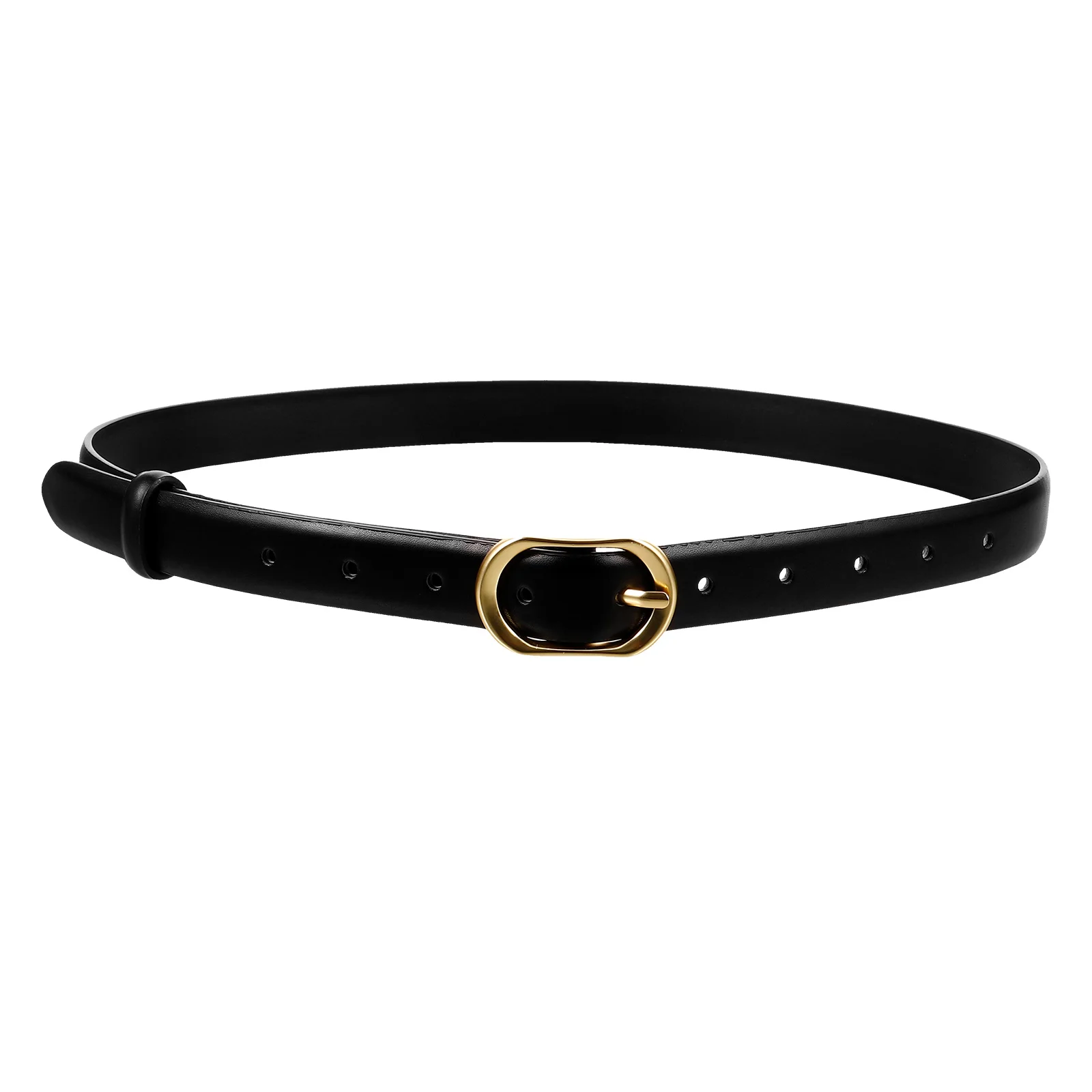 

Trendy Leather Belt Women EyeCatching Decorative Waist Belt Black 105cm Versatile Western Belt Fashion Accessory
