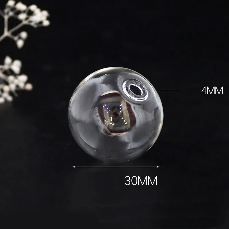 1 Piece Transparent Hollow Glass Ball 6-40mm round Bubble Vial with One Hole Orbs Glass Globe for Jewelry Findings