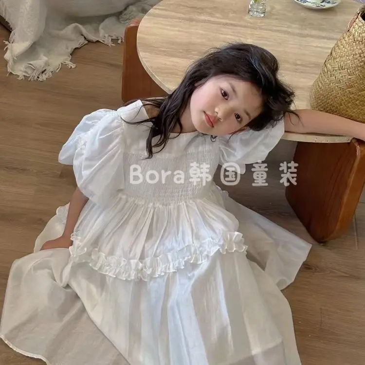 Girls Summer Dress 2025 New Beautiful Vest Dress Stylish and Fashionable Children Beach Dress Trend
