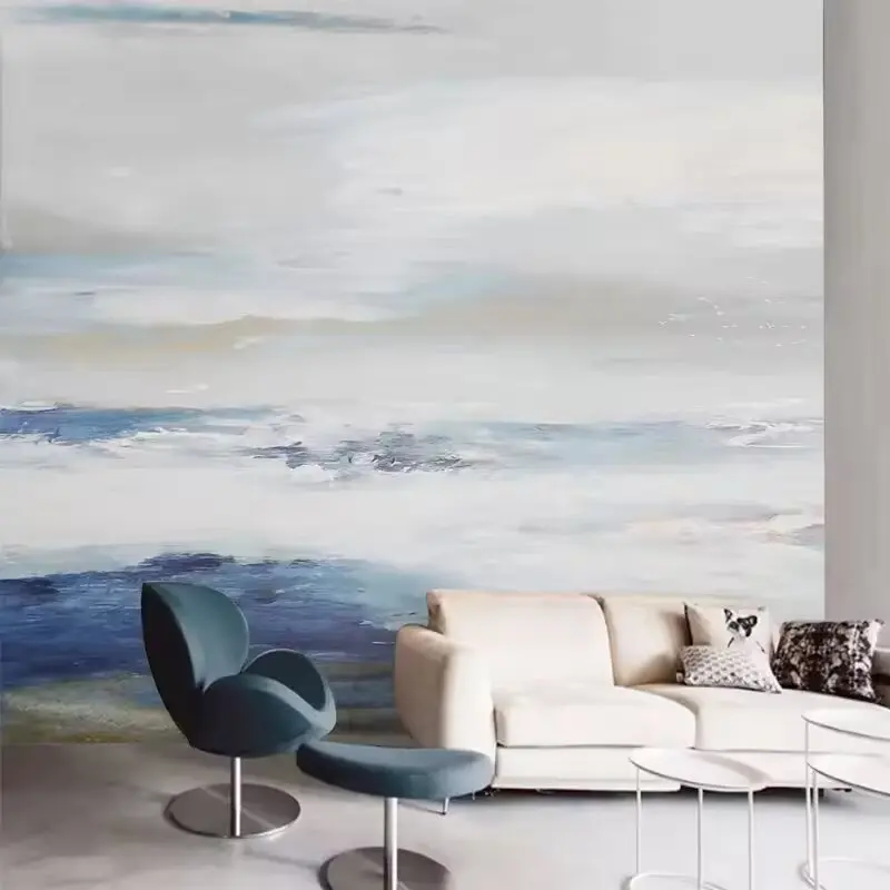 

Пользовательские 3D фотообои ручная роспись креативные белые облака небо океан обои спальня гостиная ТВ диван фон настенная бумага 3d