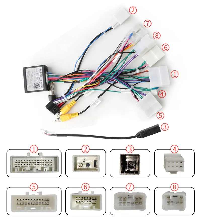 16pin Wiring Harness Canbus For Toyota RAV4/C-HR/Highlander/Levin/Corolla/Camry/Reiz Hilux 86 Prado