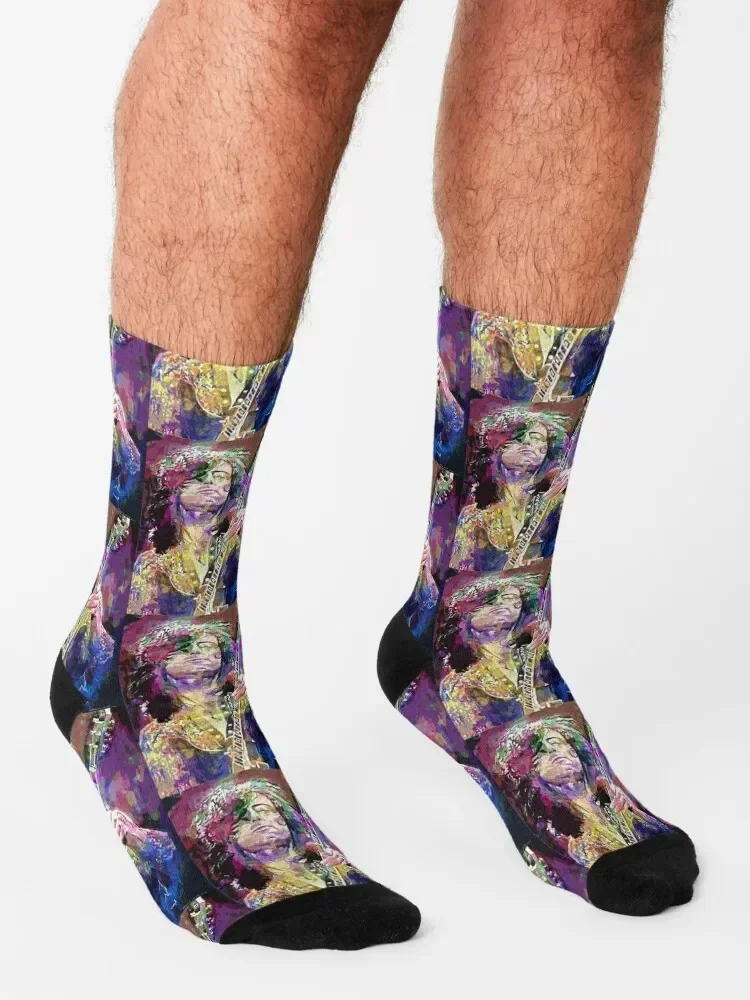 Jimmy Page Socks sheer Soccer floral man Socks Women Men's