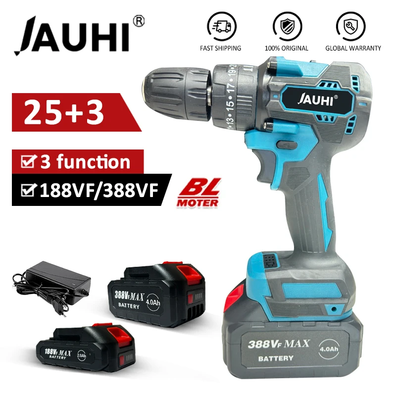 Jauhi-chave de Fenda Elétrica sem Fio Brushless Recarregável sem Fio Furadeira de Impacto Mão Ferramentas Elétricas Velocidades 10 mm 35 Mais 3
