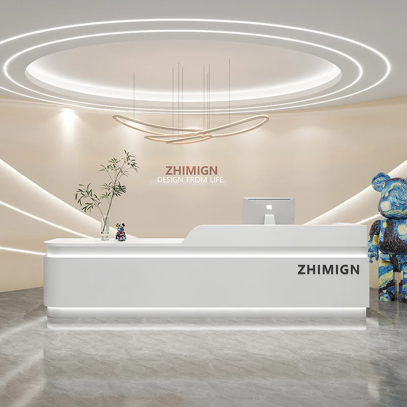

Simple Modern Painting Company Reception Desk Beauty Salon Bar Dental Clinic Front Desk Clothing Store checkout page