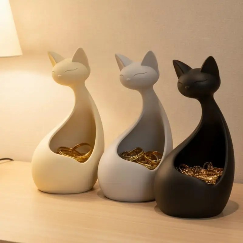 Nordic Minimalist Flowerpot Cat Shaped Planter 3d Printed Cat Flowerpot Ornament Dual-function Storage Case