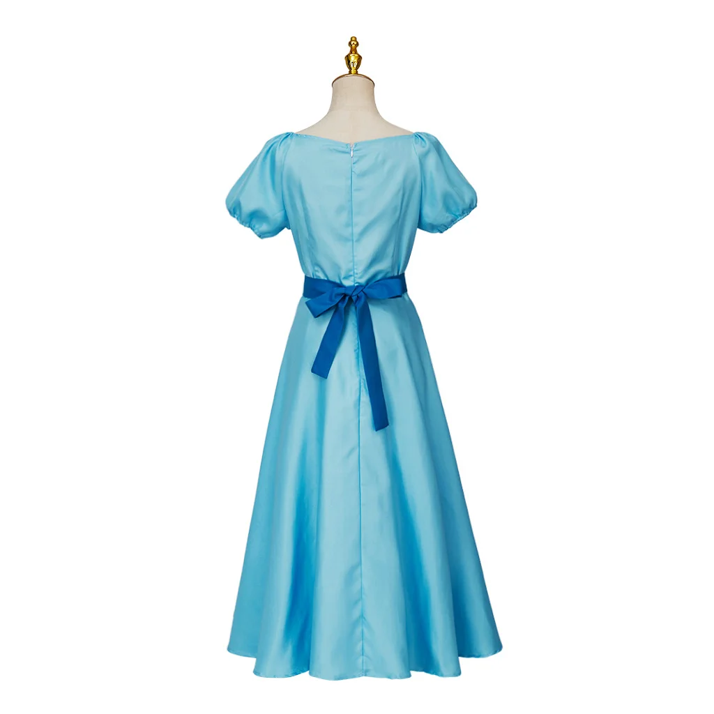 Anime Cosplay Wendy Costume Blue Dress Women Gilr Darling Princess Blue Dress With Headwear Costume Halloween Set