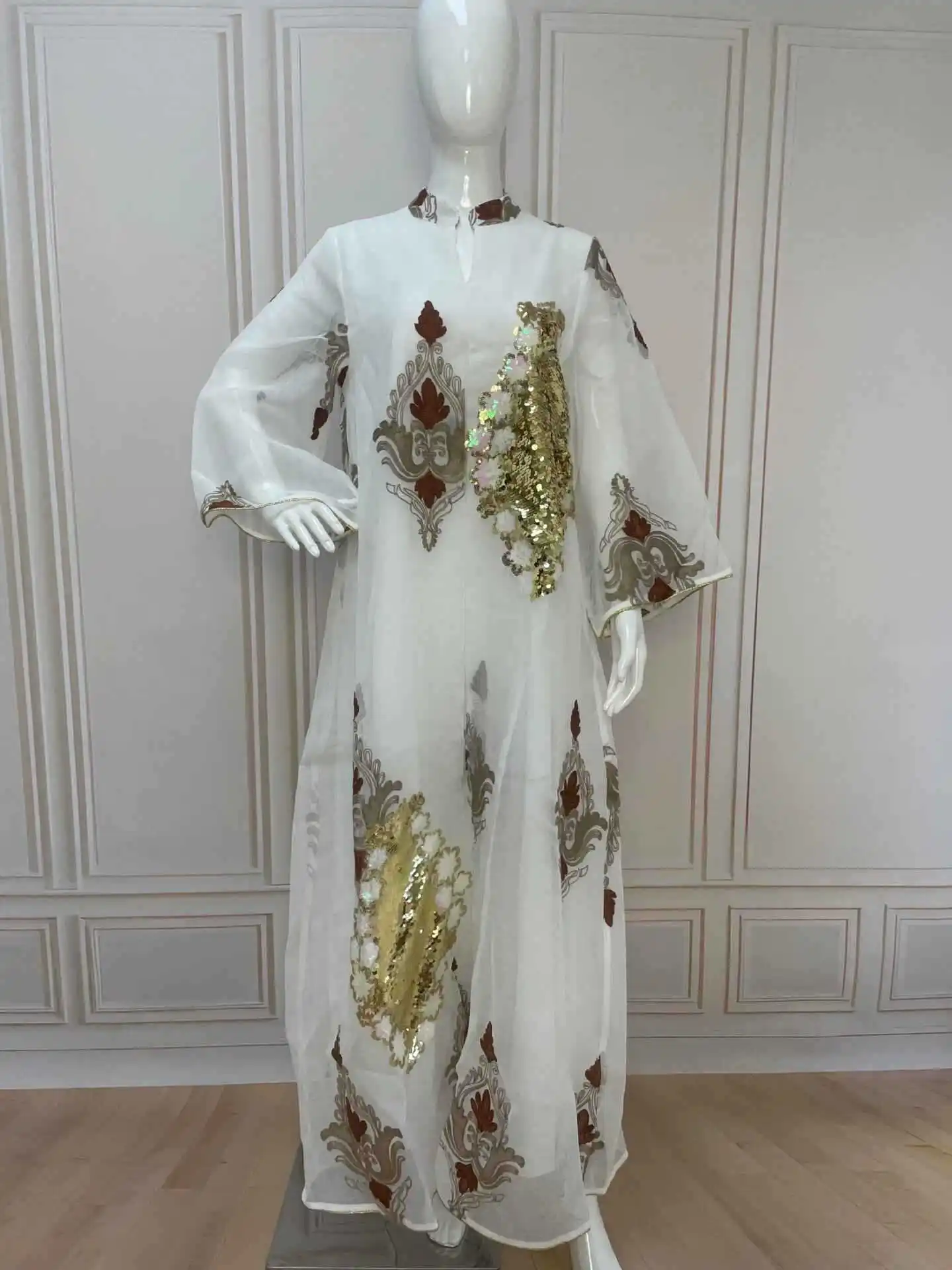 Abito hijab Khimar da sposa in raso bianco e set Abaya invernale da golf per donne arabe taglie forti per adulti-Dubai Engros Abaya